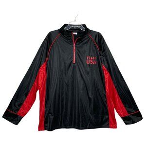 Starlight Men's Pullover Vintage 1/4 Zip Team USA Black Red Long Sleeve Size 3XL